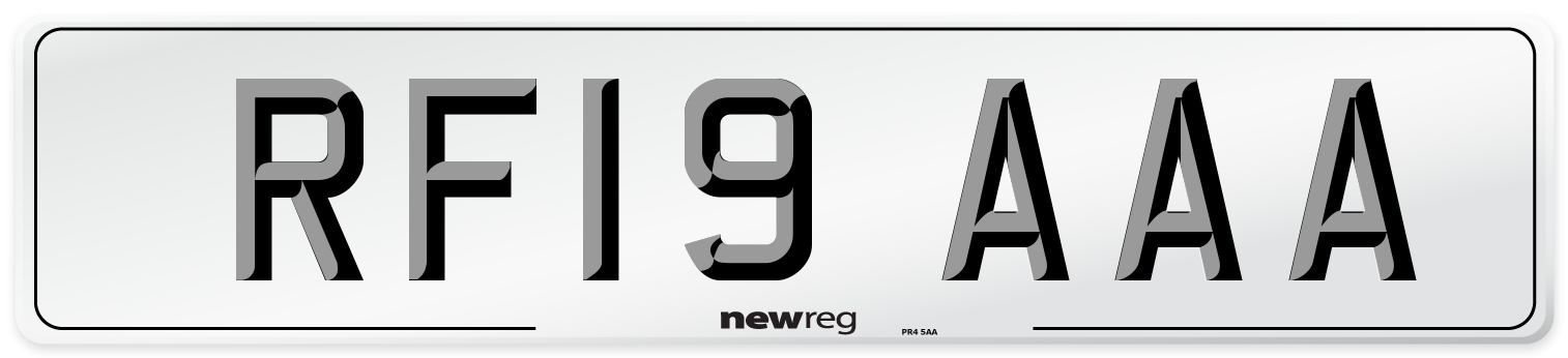 RF19 AAA Number Plate from New Reg